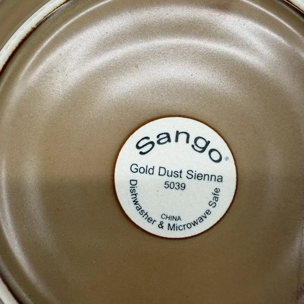 Sango Gold Dust Sienna 5039 Salad Plates Set of 6 Brown Tan 8